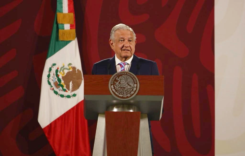  El presidente de México, Andrés Manuel López Obrador, durante su conferencia matutina en Palacio Nacional, en la Ciudad de México, el 6 de abril de 2022. Foto Yazmín Ortega Cortés 