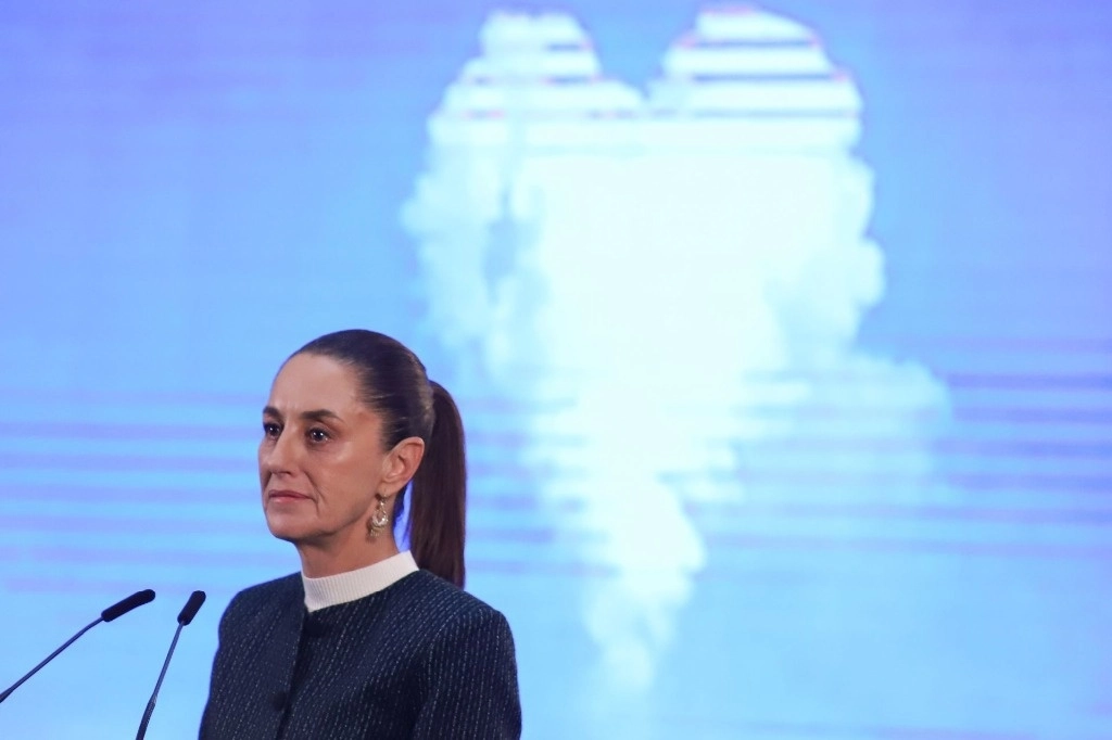 Claudia Sheinbaum, presidenta de México, en la mañanera del pueblo desde Palacio Nacional, el 31 de octubre de 2024. Foto Cuartoscuro  