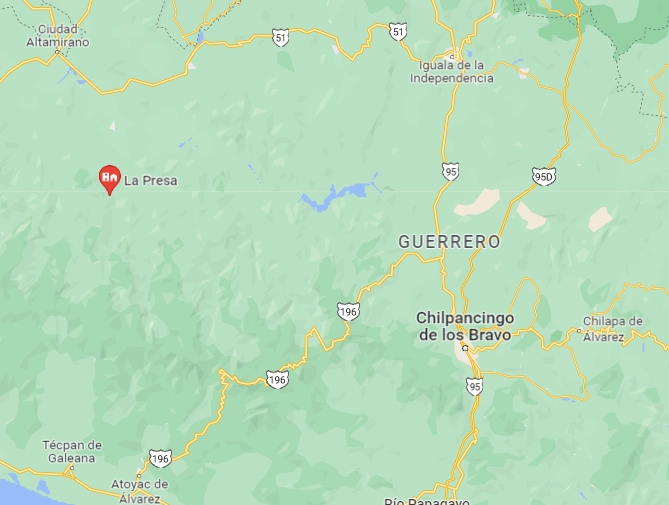 Activistas en contra de la presa La Parota, en Guerrero exigen la presentación de Vicente Suástegui. Foto Google Maps