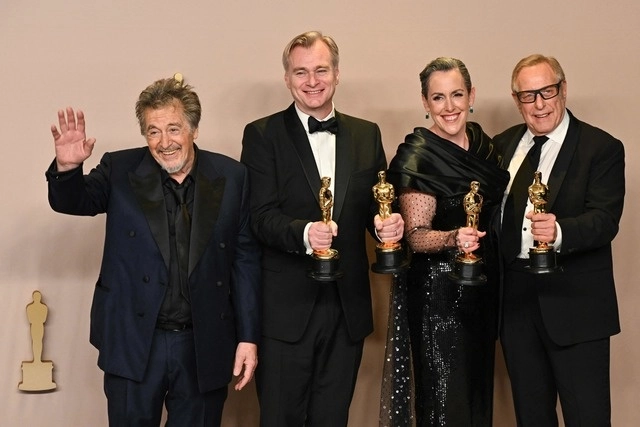 Entre las estatuillas que obtuvo 'Oppenhimer' se encuentra mejor película, mejor actor y mejor dirección. Foto Afp 