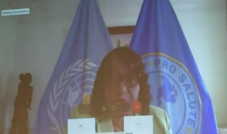 Carissa Etienne, directora de la OPS, ofreció una videoconferencia de prensa. Imagen tomada de @opsoms