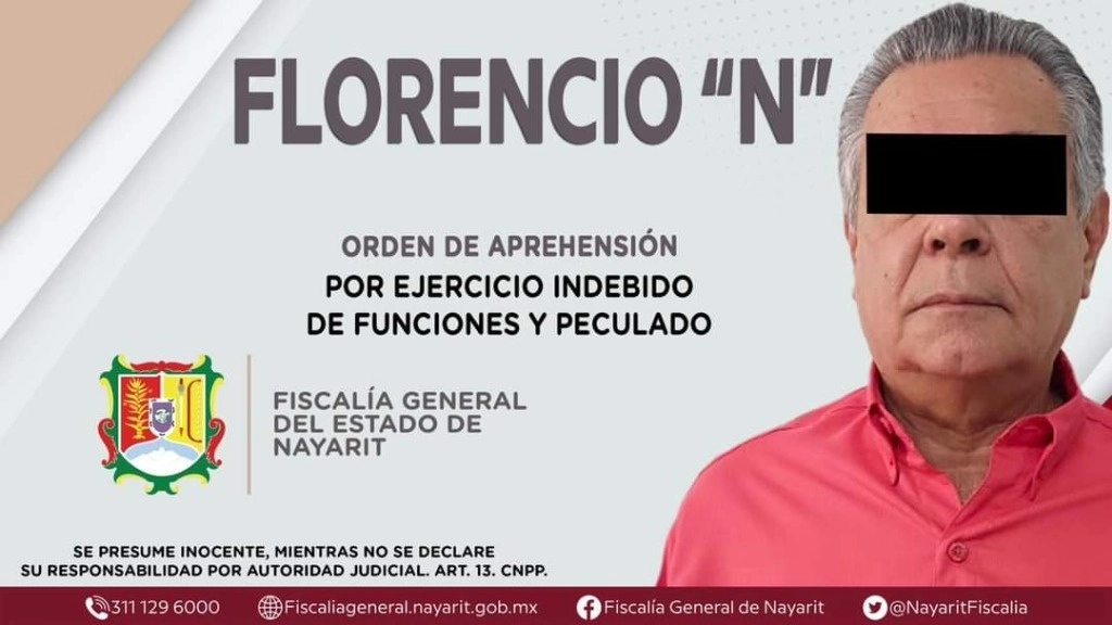 La Fiscalía General de Nayarit ejecutó una segunda orden de aprehensión a Florencio N, ex secretario de Administración durante la gestión del priísta Ney González Sánchez, por presuntos delitos cometidos en noviembre de 2010. Foto cortesía Fiscalía General de Nayarit