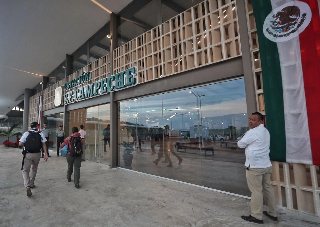 Estación Campeche previo a la inauguración del Tren Maya, antes de dar inicio a la conferencia matutina del presidente Andrés Manuel López Obrador, en Campeche, el 15 de diciembre de 2023. Foto Marco Peláez