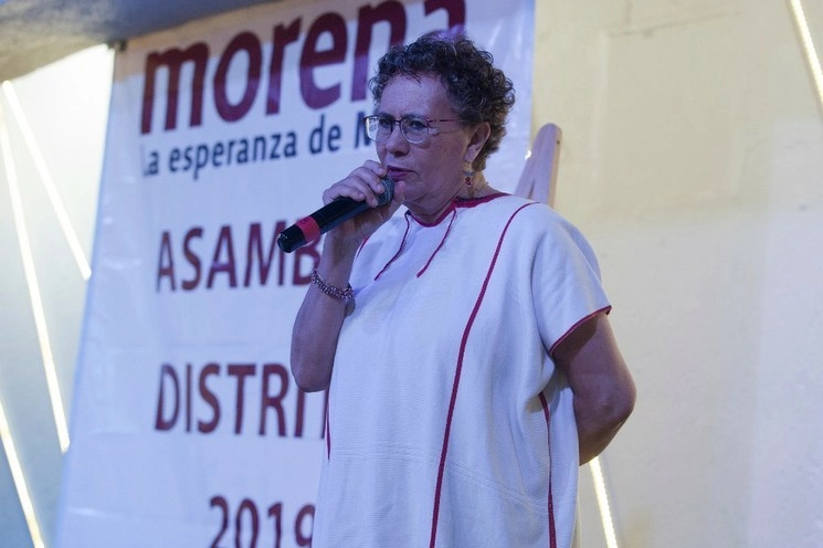Bertha Luján, militante del partido Morena. Foto Cristina Rodríguez / Archivo