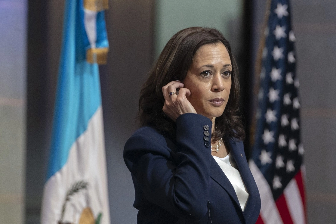 Kamala Harris, vicepresidenta de Estados Unidos, durante su visita a Guatemala. Foto Ap