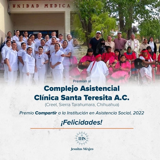 La Compañía de Jesús en México informó que su Complejo Clínica Santa Teresita, en la Sierra Tarahumara, fue reconocido por Premios Compartir. Foto Twitter