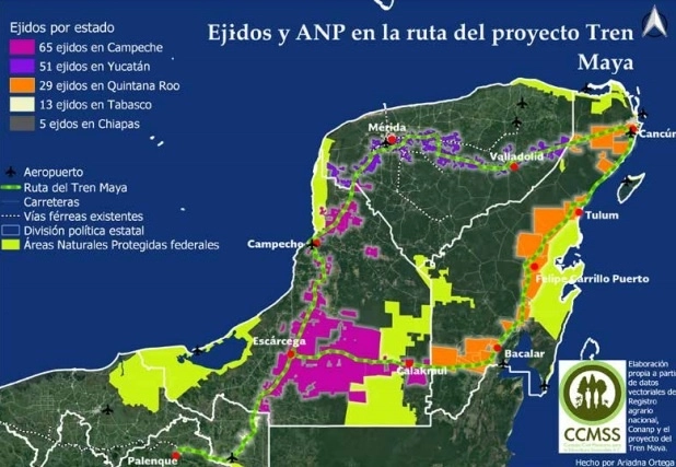 Colectivos de Campeche y Quintana Roo informaron que con estos proyectos se viola el derecho humano al acceso a un medio ambiente sano. Imagen tomada del sitio https://www.jornada.com.mx/2018/12/15/Images/delcampo135.pdf