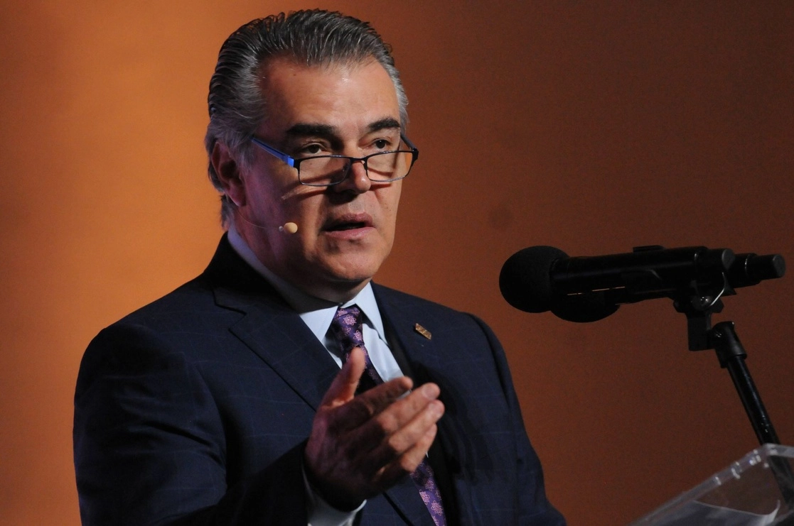 Francisco Cervantes, presidente del Consejo Coordinador Empresarial, se reunió esta mañana con el titular de Hacienda, Rogelio Ramírez de la O. Foto Cuartoscuro / archivo 