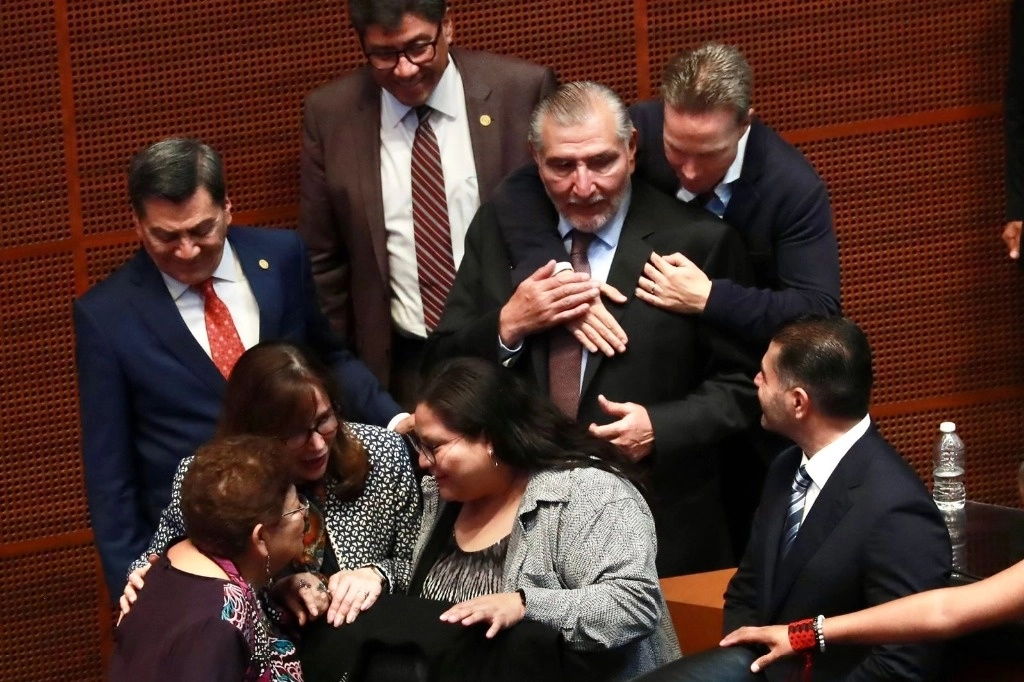 El senador de Morena, Adán Augusto López, durante la sesión de este martes 10 de septiembre. Foto Luis Castillo