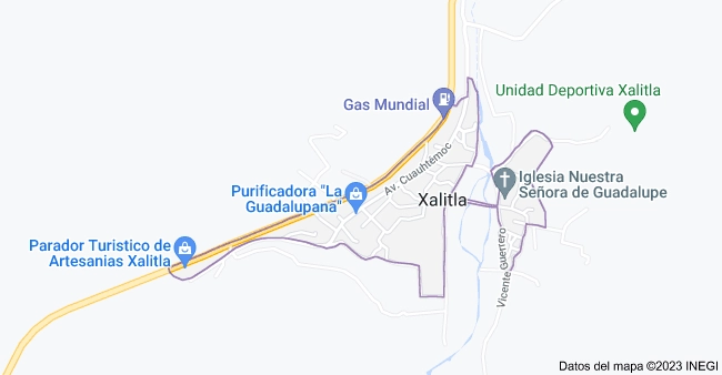 Integrantes de la Asociación de Padres de Familia de la Escuela Secundaria Técnica Carlos Darwin número 111, de la comunidad indígena nahua de Xalitla. Imagen de Google Maps