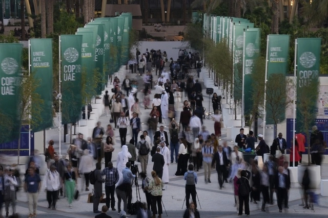 Durante la cumbre de la COP28, este lunes en Dubai. Foto Ap 