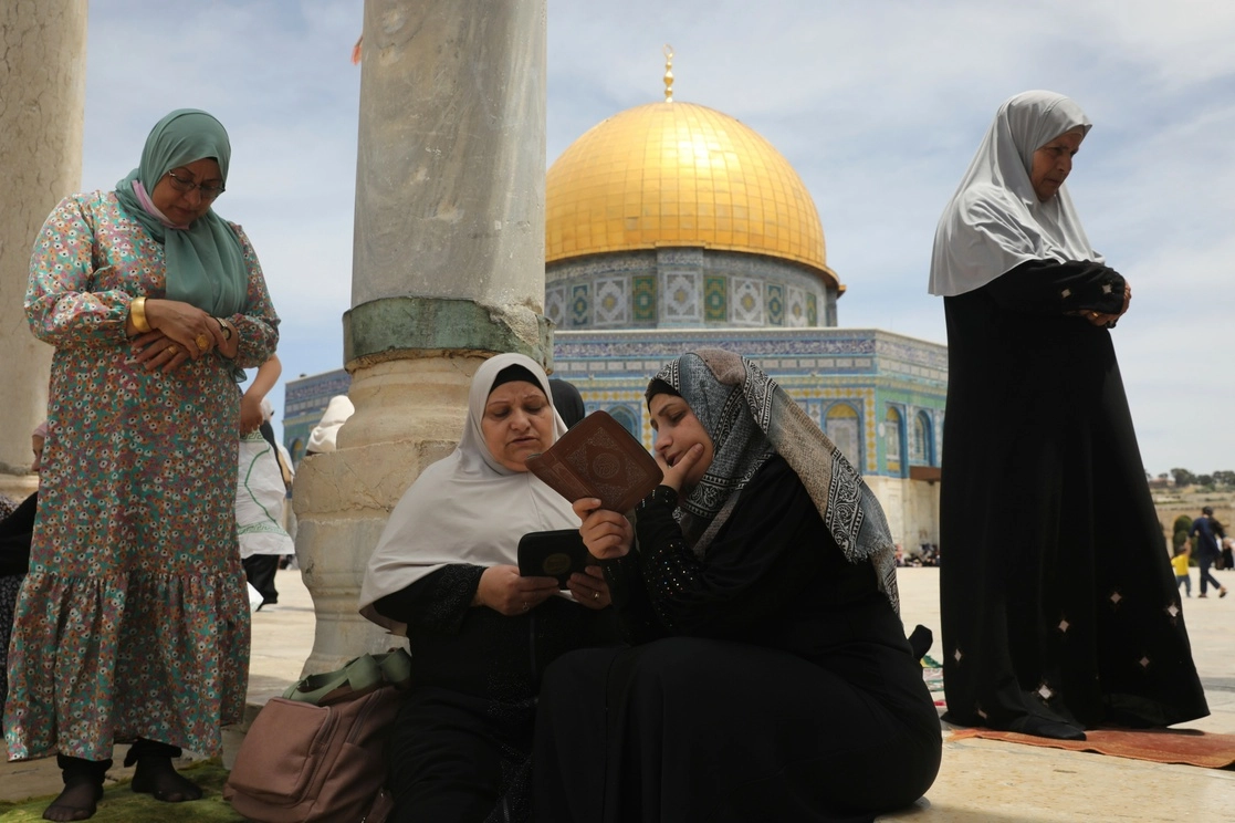 Mujeres palestinas orando. Foto Ap