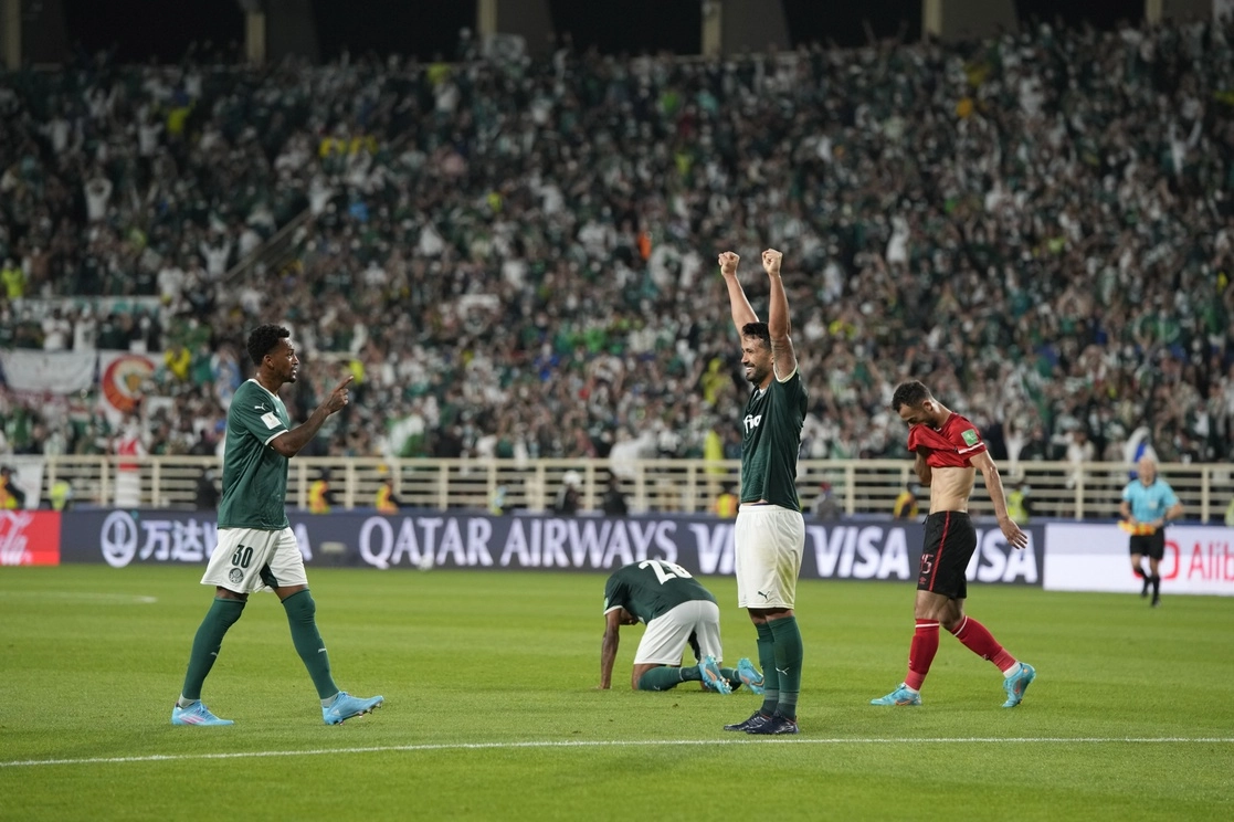 El Palmeiras brasileño se clasificó para la final del Mundial de Clubes tras imponerse por 2-0 al Al Ahly egipcio, en el estadio Al Nahyan de Abu Dabi, el 8 de febrero de 2022. Foto Ap