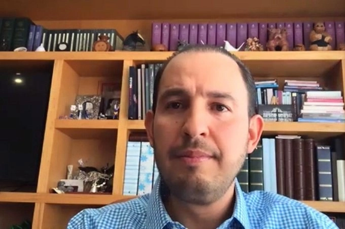 El dirigente del PAN, Marko Cortés, ofreció una conferencia de prensa virtual. Imagen tomada de @MarkoCortes