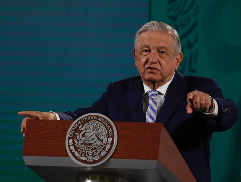 El presidente Andrés Manuel López Obrador durante conferencia matutina. Foto Guillermo Sologuren