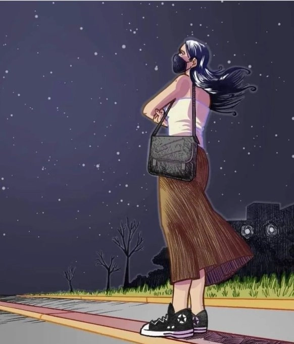 Ilustración de la última imagen que se tiene de Debanhi.