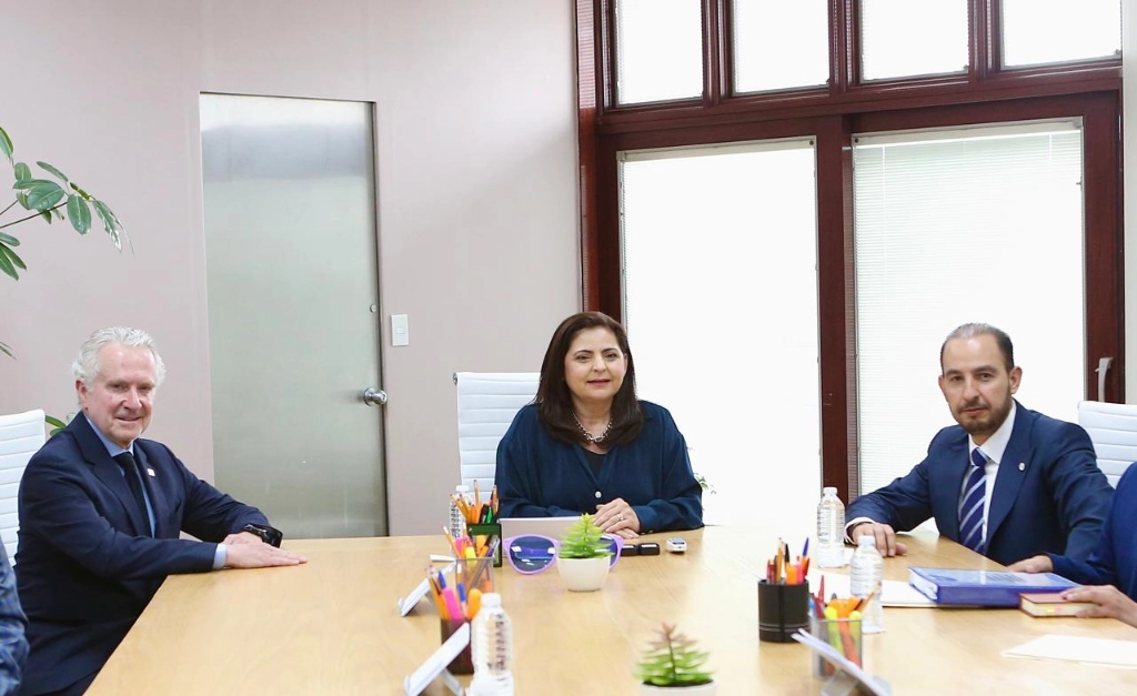 La presidenta del TEPJF recibió al líder nacional del PAN, Marko Cortés y al diputado Santiago Creel. Foto Cortesía
