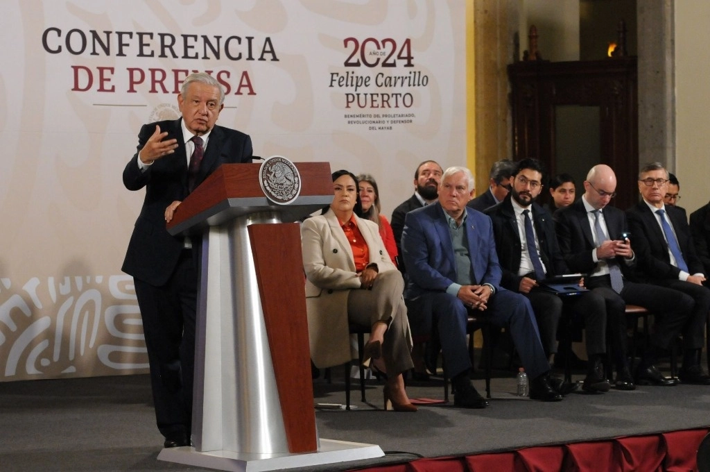 El presidente Andrés Manuel López Obrador, durante su conferencia matutina desde Palacio Nacional, Ciudad de México, el 25 de enero de 2024. Foto Cuartoscuro

