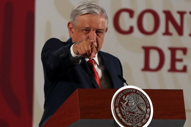 El presidente Andrés Manuel López Obrador durante conferencia de prensa este 25 de marzo de 2020. Foto José Antonio López