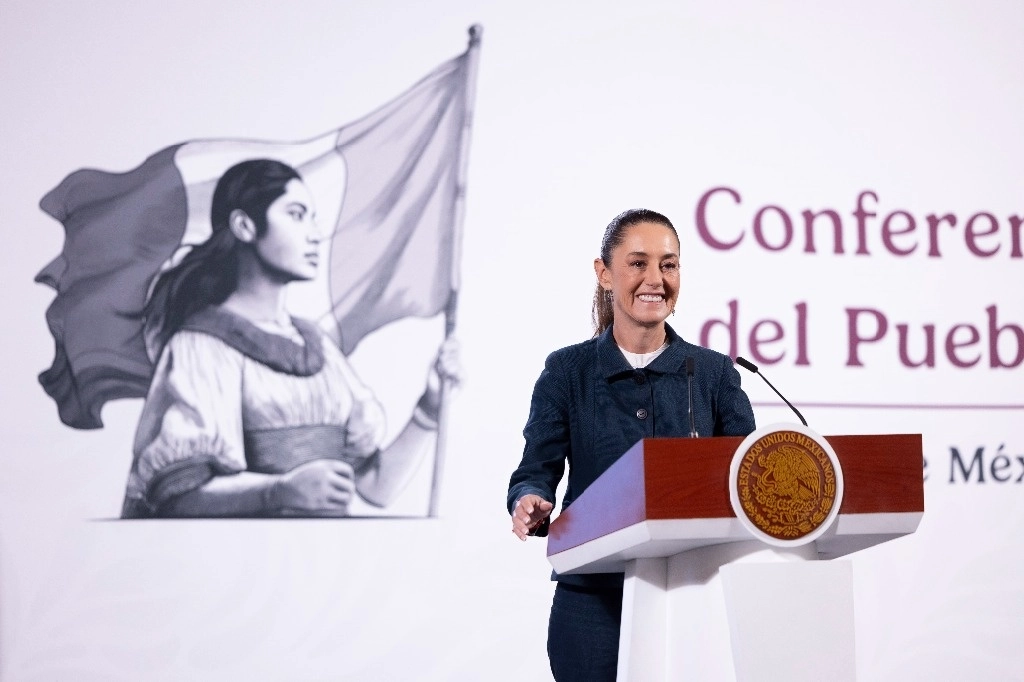 La presidenta Claudia Sheinbaum, durante su conferencia desde Palacio Nacional, el 27 de enero de 2025. Foto cortesía Presidencia

