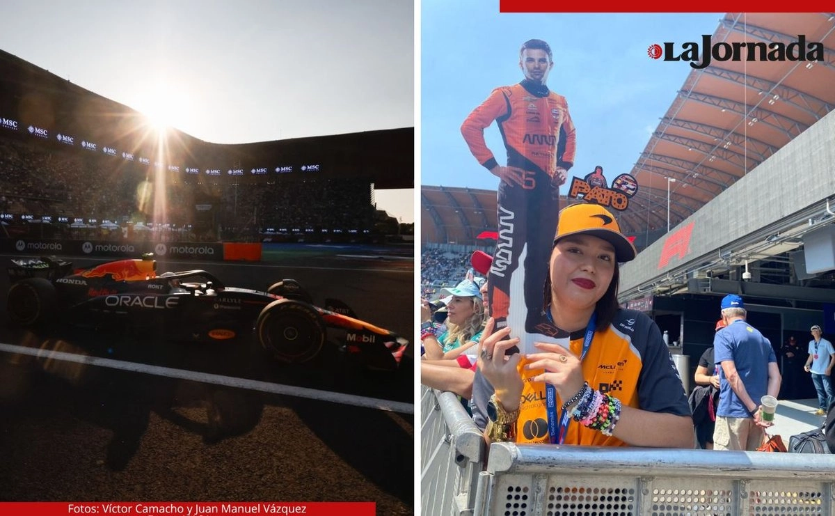 Mientras en la pista el neerlandés Max Verstappen dominó los ensayos libres, en las tribunas el regiomontano fue el héroe por un día de los fanáticos tricolores abordo del McLaren de Lando Norris.