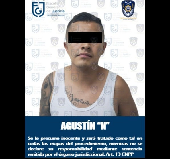 Luego de su detención, Agustín "N" fue ingresado al Reclusorio Preventivo Varonil Oriente. Foto Tomada del Twitter @FiscaliaCDMX