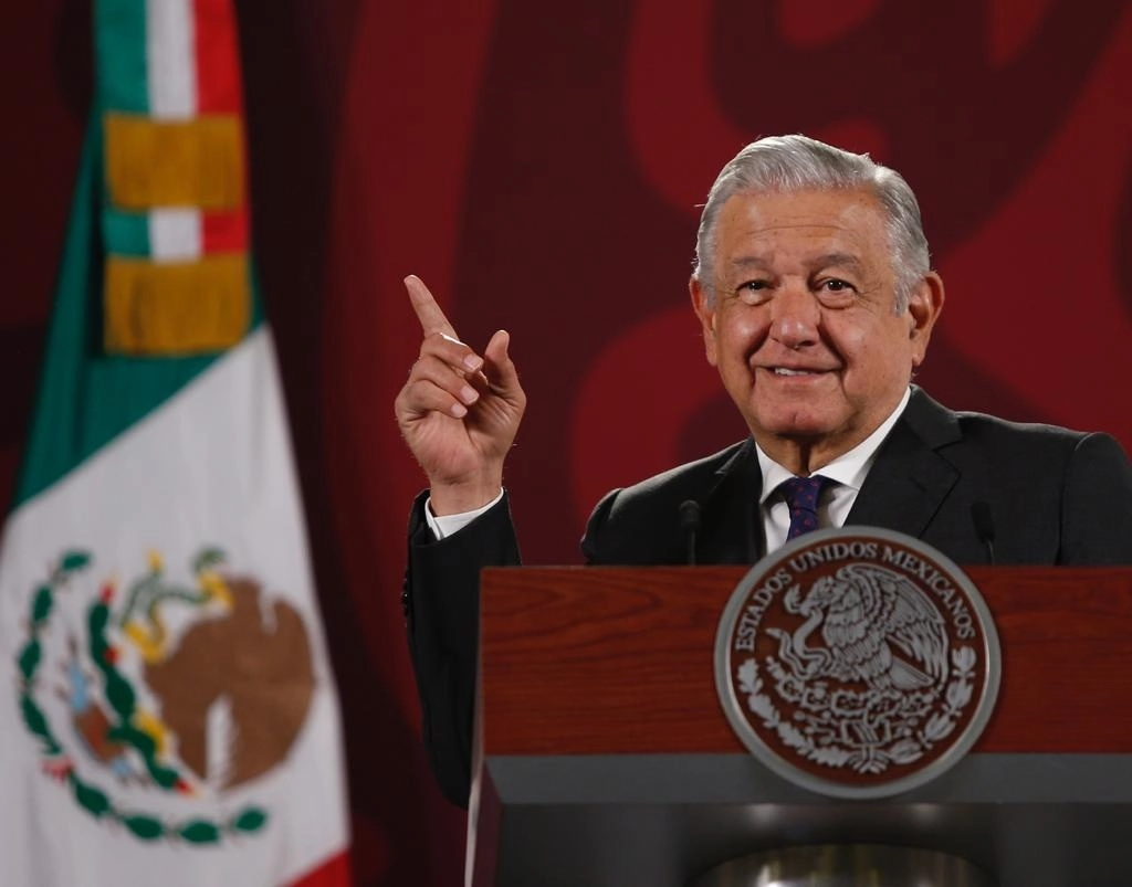 El presidente de México, Andrés Manuel López Obrador, durante su conferencia matutina en Palacio Nacional, en la Ciudad de México, el 16 de marzo de 2022. Foro Guillermo Sologuren