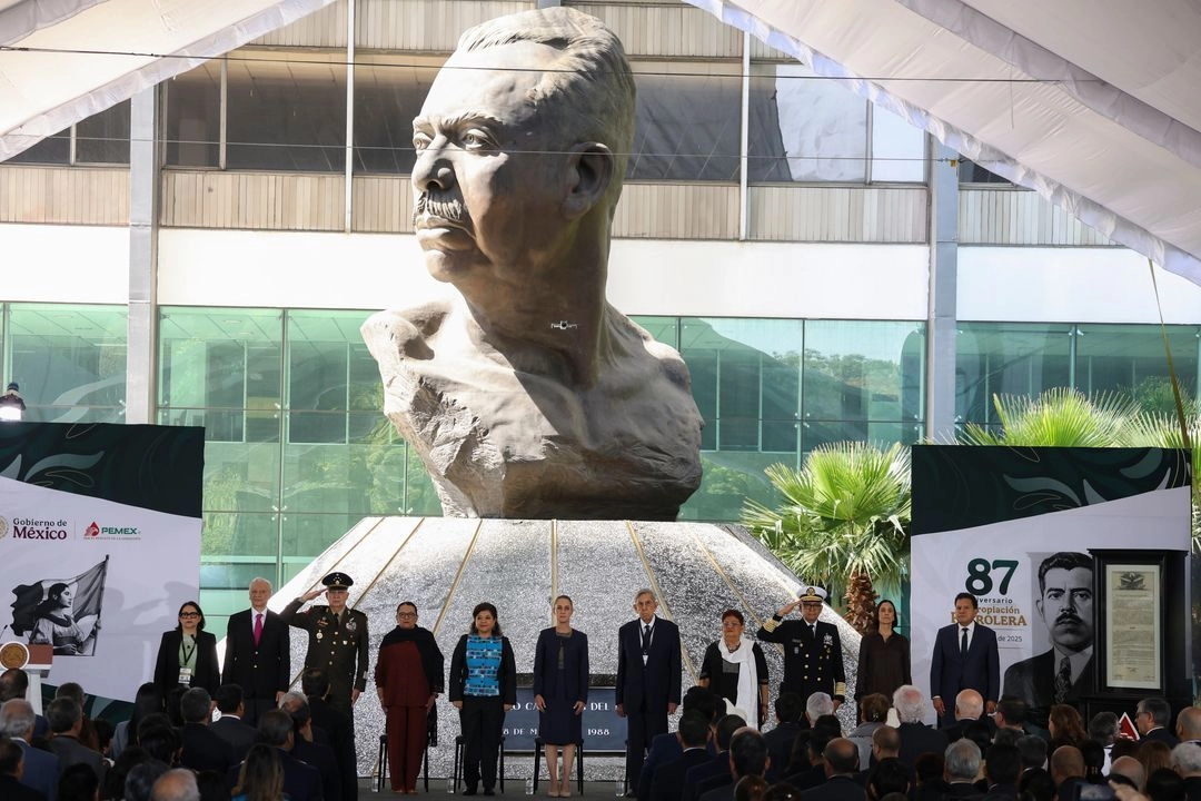 “Con orgullo y responsabilidad podemos afirmar que Pemex está en la ruta correcta, consolidando un futuro de soberanía y bienestar para el pueblo de México”, indicó Víctor Rodríguez Padilla, director general de la petrolera. Imagen del 18 de marzo de 2025. Foto cortesía 
