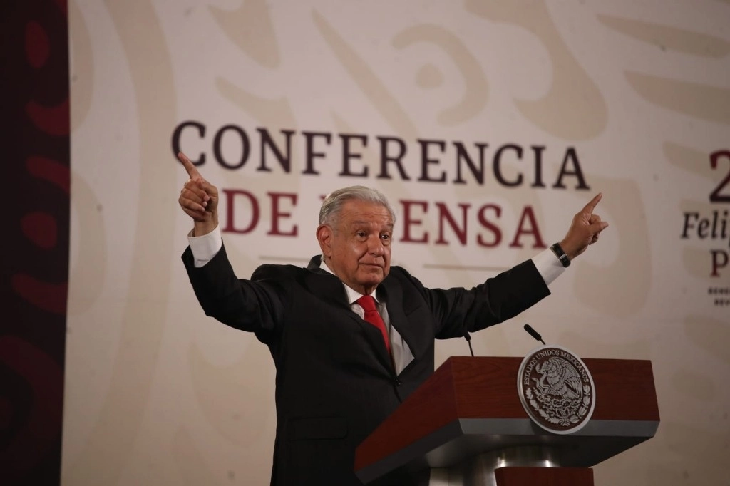 El presidente Andrés Manuel López Obrador durante su conferencia matutina en Palacio Nacional, en la Ciudad de México, el 19 de marzo de 2024. Foto Yazmín Ortega Cortés