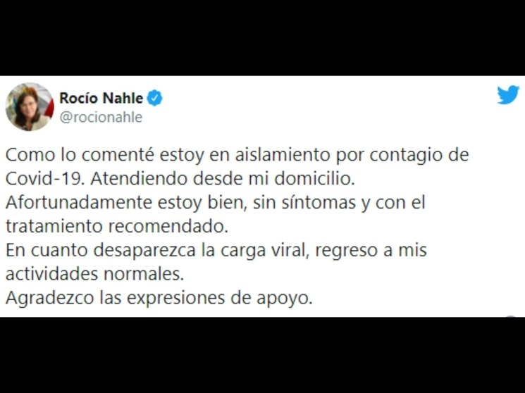 La secretaria de Energía, Rocío Nahle, se encuentra en aislamiento luego dar positivo a la prueba de Covid-19. Imagen tomada del Twitter de @rocionahle