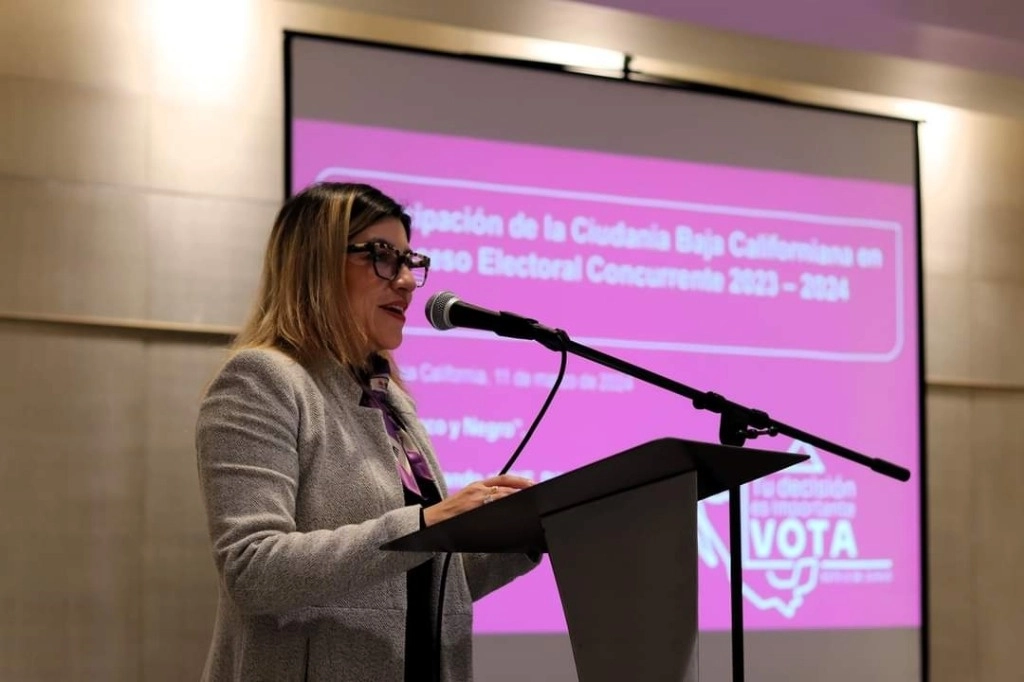 Liliana Díaz de León Zapata, vocal ejecutiva del INE en la entidad. Foto José Manuel Yepiz
