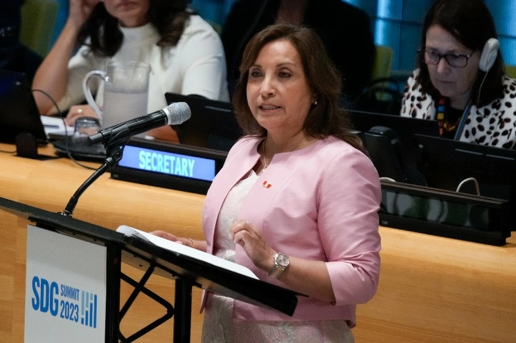 Dina Boluarte acude por primera vez como presidenta de Perú a la Asamblea General de la ONU. Foto Ap 