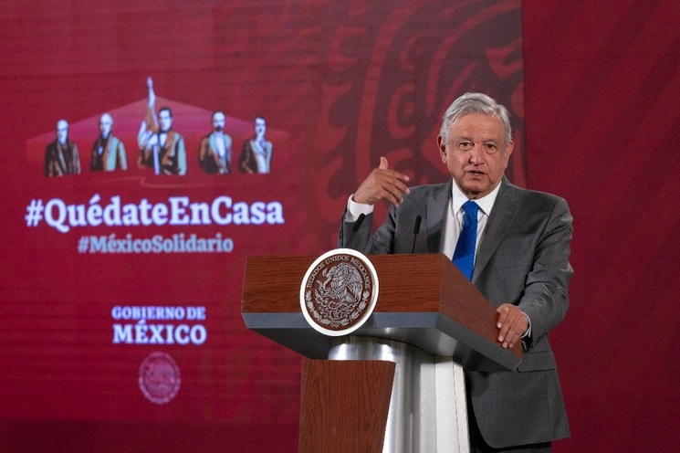 El presidente Andrés Manuel López Obrador durante conferencia de prensa este 07 de abril de 2020. Foto Pablo Ramos
