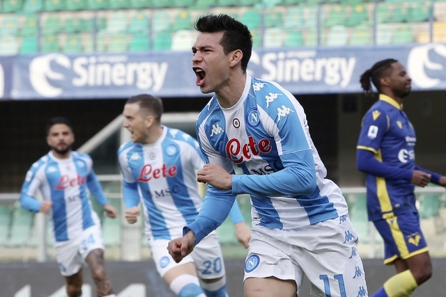 Ante Hellas Verona, Hirving ‘Chucky’ Lozano hizo el gol más rápido en la historia del Nápoles. Foto Ap