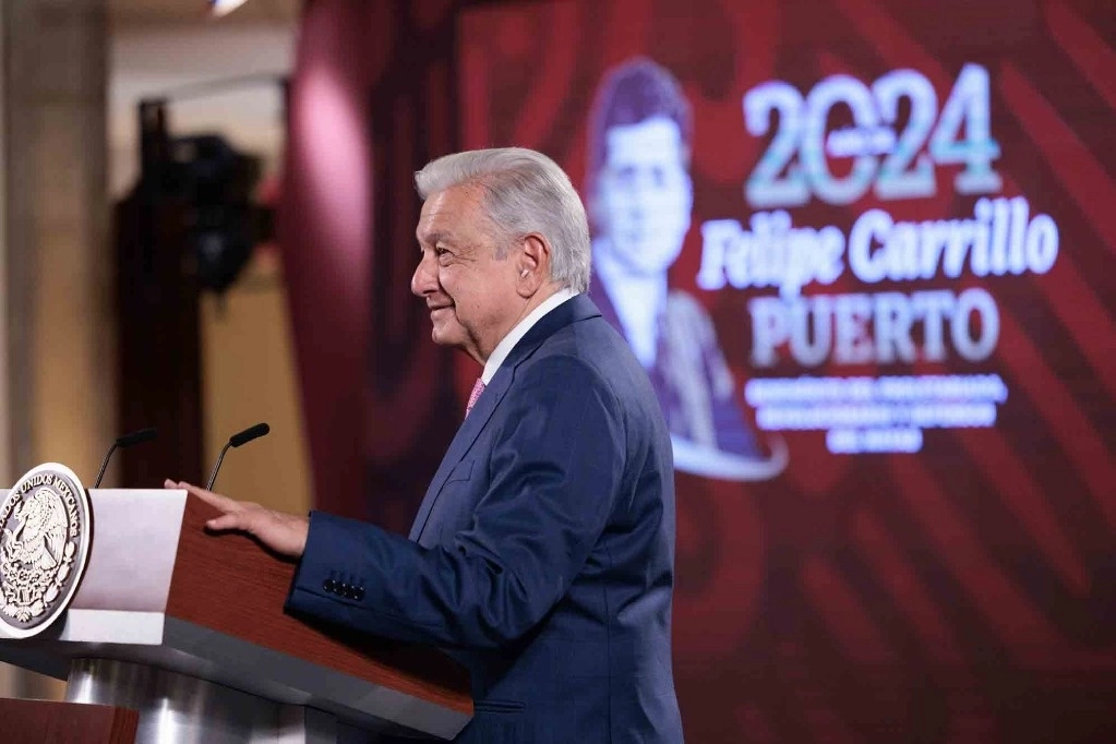 El presidente Andrés Manuel López Obrador durante su conferencia matutina en Palacio Nacional, en la Ciudad de México, el 6 de septiembre de 2024. Foto Presidencia