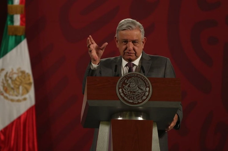 El presidente Andrés Manuel López Obrador durante conferencia de prensa este 22 de abril de 2020. Foto Yazmín Ortega