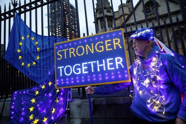 Protesta contra el ‘Brexit’ en Londres. Foto Afp