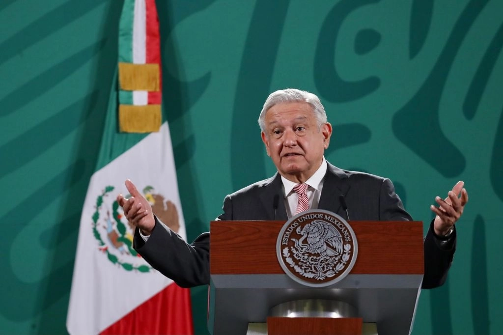 El presidente Andrés Manuel López Obrador durante la conferencia de prensa matutina en Palacio Nacional. Foto Roberto García