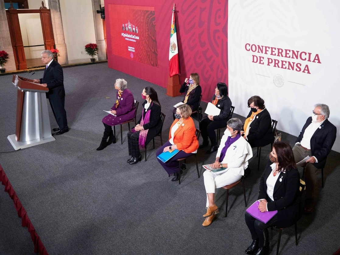 El presidente Andrés Manuel López Obrador durante su conferencia matutina en Palacio Nacional. Foto cortesía Presidencia