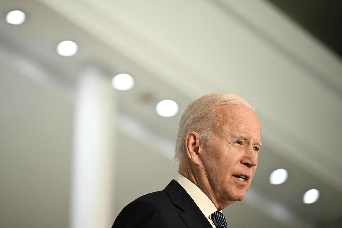 El presidente de Estados Unidos, Joe Biden, durante una conferencia de prensa en el Palacio de la Moncloa, en Madrid, España, el 28 de junio de 2022. Foto Afp 