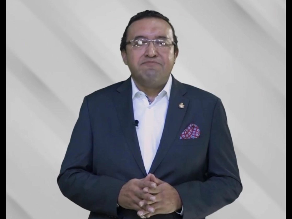 Armando Zúñiga, presidente de la Coparmex de la Ciudad de México. Foto tomada de la transmisión en vivo a través del Facebook de @CoparmexCDMX  