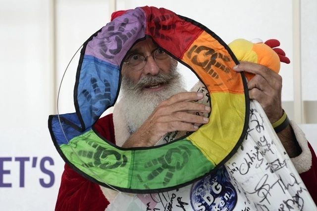 Durante una manifestación en el marco de la COP28 en Dubai. Foto Ap