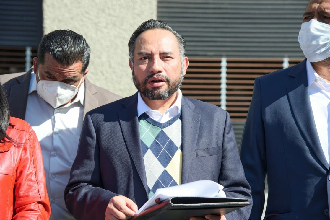 Javier Rivera, secretario general del PRD en el Estado de México, el 9 de febrero de 2022. Foto Israel Dávila