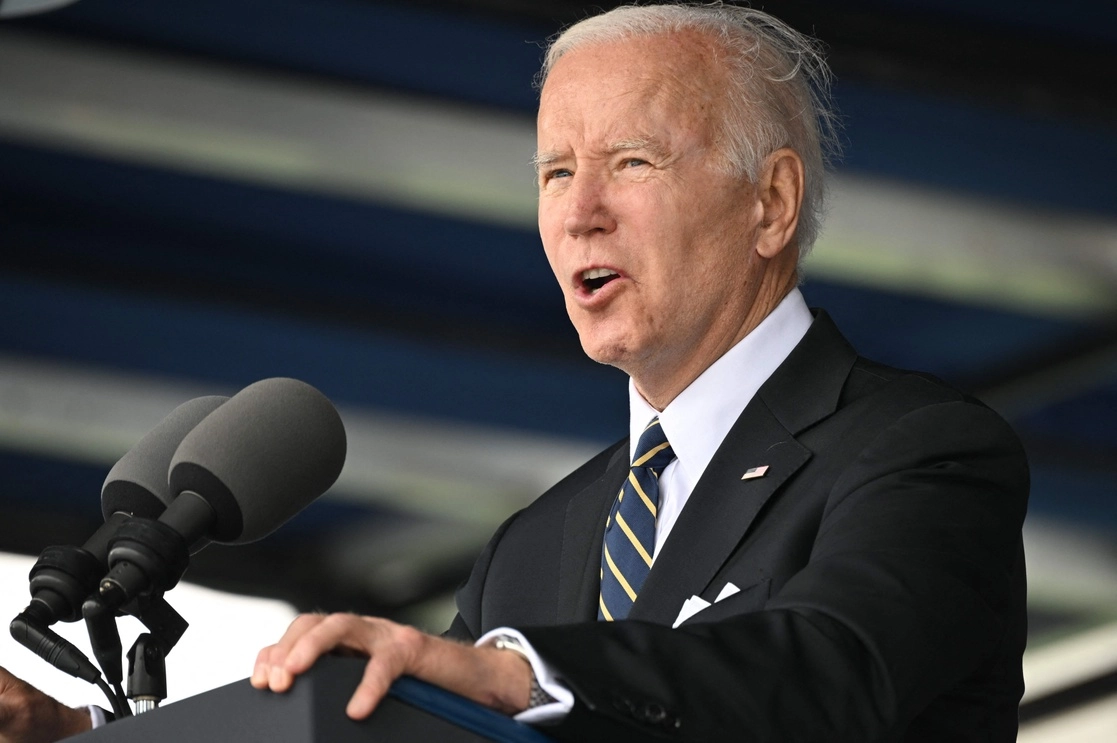 El presidente de Estados Unidos, Joe Biden, en Annapolis, Maryland, el 27 de mayo de 2022. Foto Afp