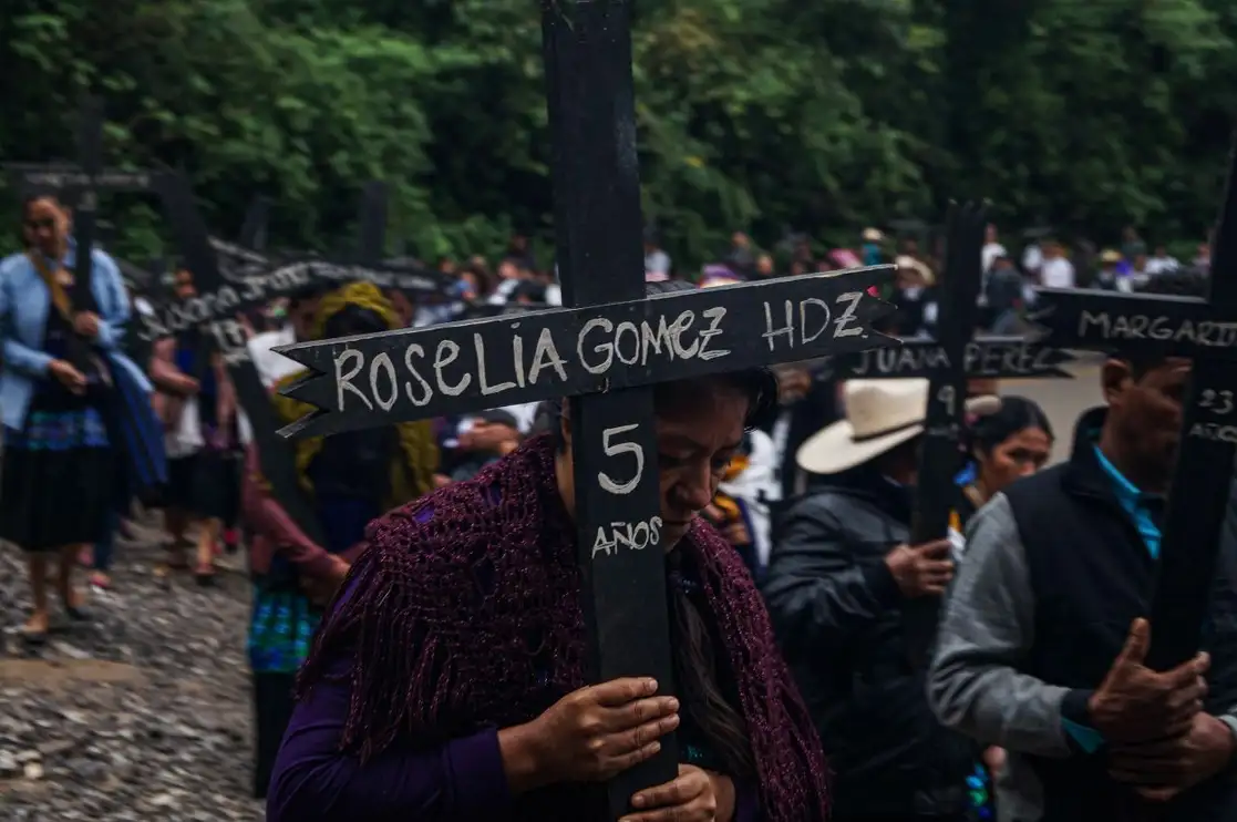 Durante la conmemoración del 23 aniversario de la Masacre de Acteal. Foto Isabel Mateos/ Cuartoscuro