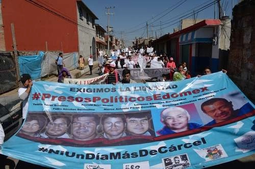 Paulina Téllez, responsable de la Unidad de Apoyo al Sistema de Justicia Penal, explica que 98% de los expedientes recibidos es de grupos vulnerables, jóvenes, mujeres y personas sin recursos. Imagen de una manifestación realizada en enero de 2019 en San Pedro Tlanixco, Edomex. Foto Agencia MVT