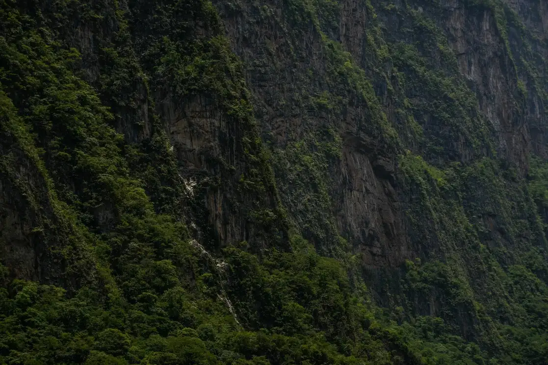 Vista de las paredes del Cañon del Sumidero, las cuales han sido afectadas por la explotación minera en la región, en Chiapas. Foto Cuartoscuro / Archivo
