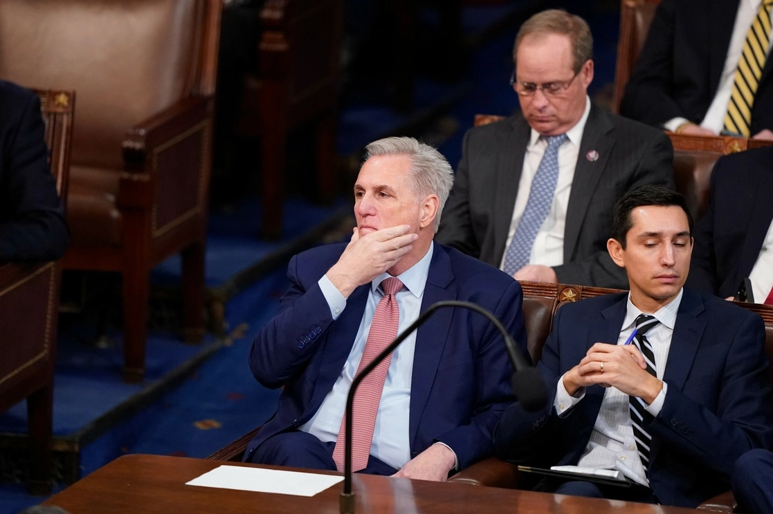El legislador republicano Kevin McCarthy perdió una primera votación para presidir la Cámara de Representantes de Estados Unidos, el 3 de enero de 2023. Foto Ap 