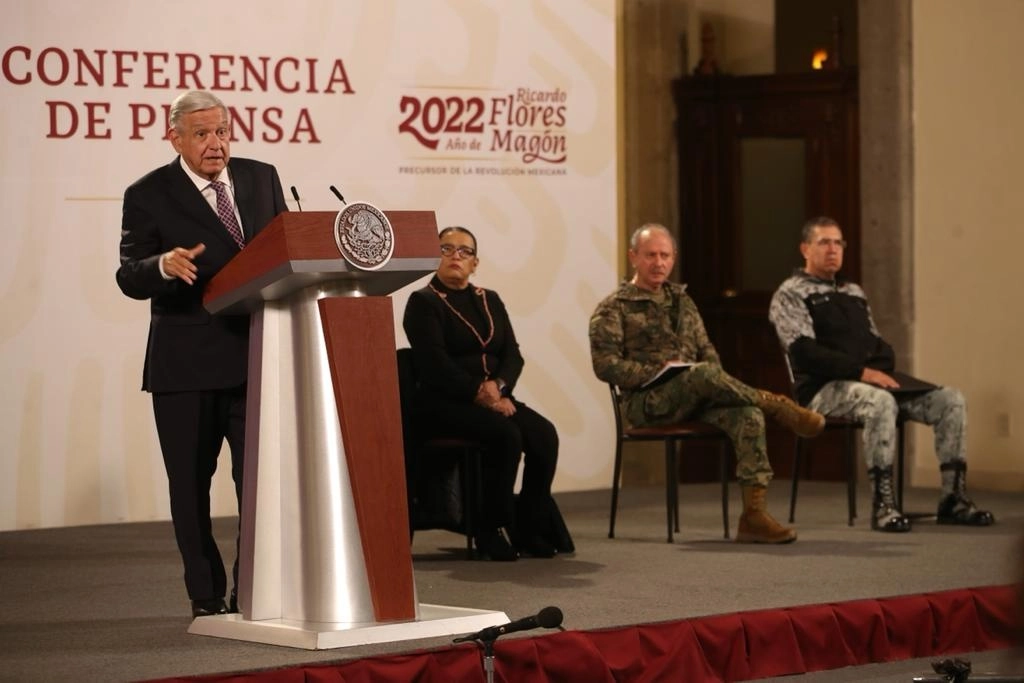 El presidente Andrés Manuel López Obrador durante su conferencia matutina en Palacio Nacional, en la Ciudad de México, el 6 de diciembre de 2022. Foto Yazmín Ortega Cortés
