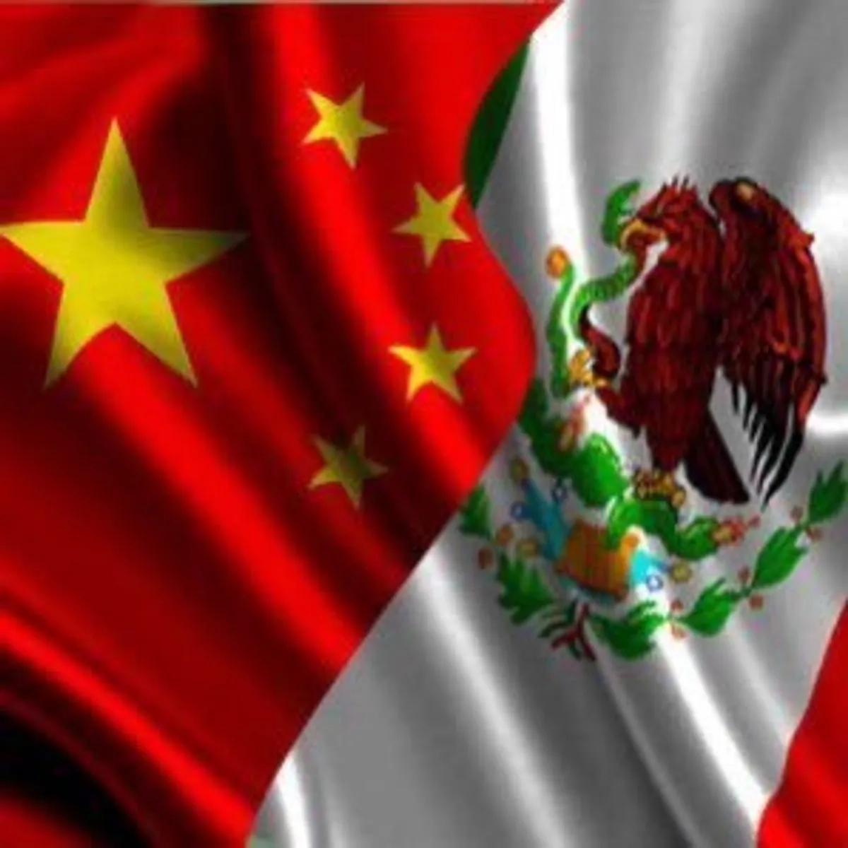 Imagen compuesta por banderas de China y México. Foto